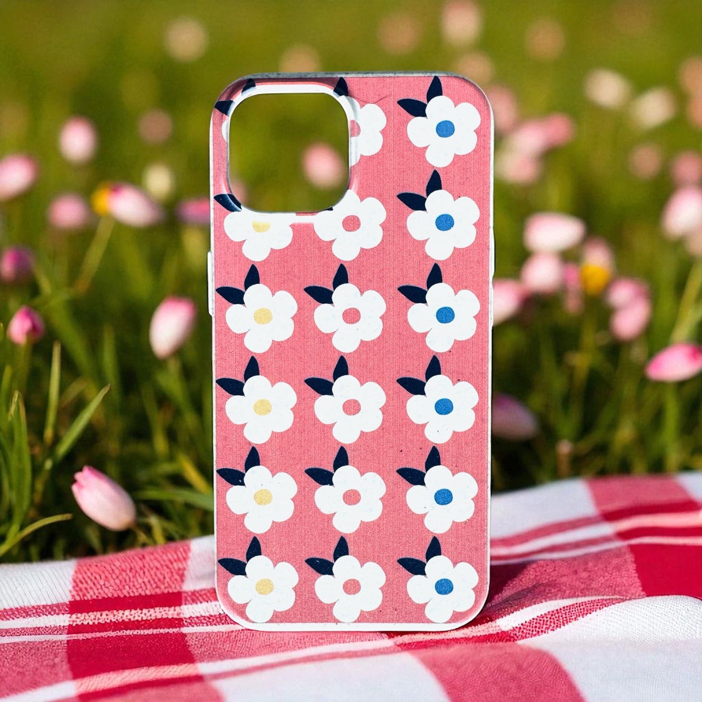Retro Floral Tough Phone Case in Coral Pink - Google Samsung Iphone - Enamelhappy