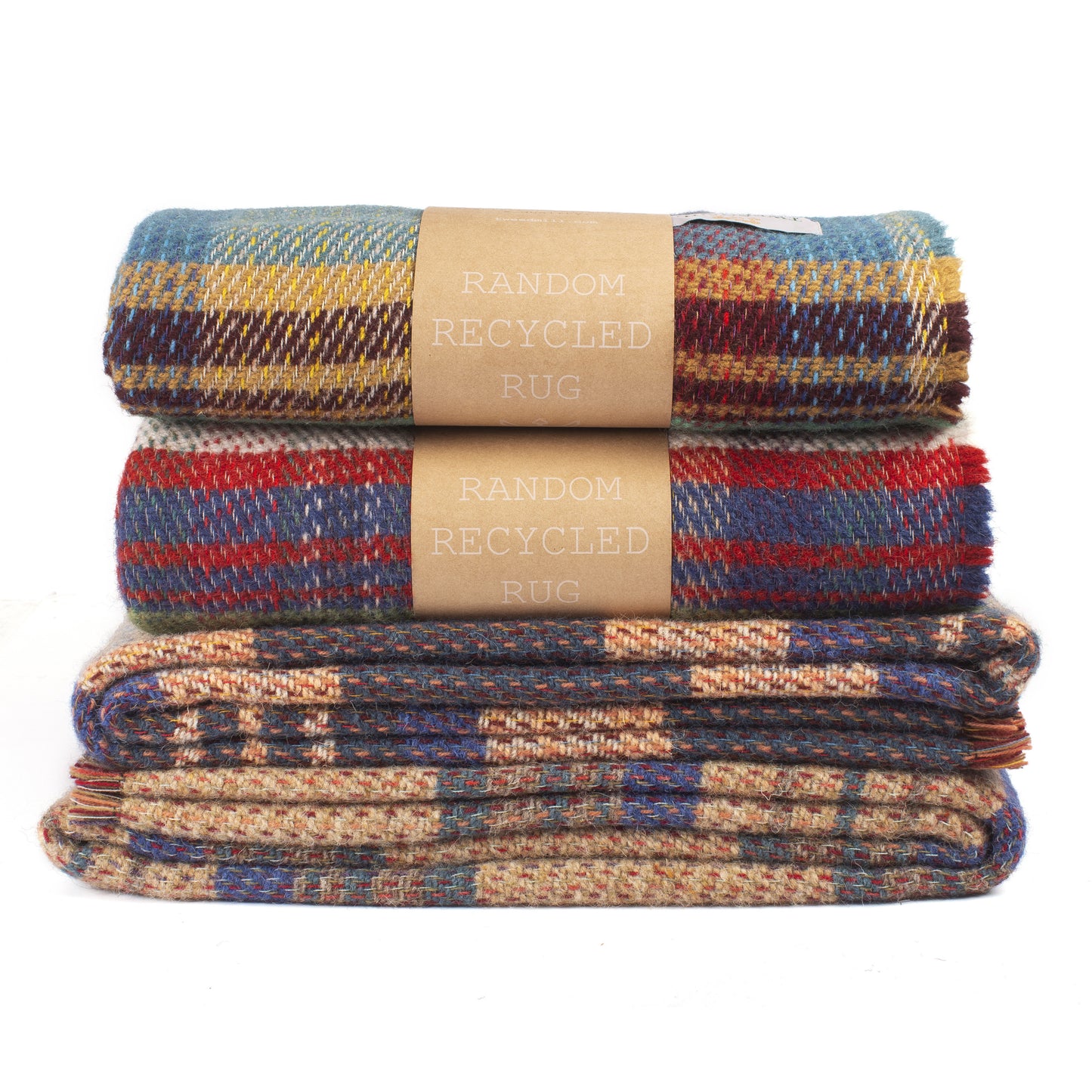 Tweedmill Recycled Wool Rug/Blanket /Throw - Rustic Random Unique Eco Sustainable Multi - Coloured - Enamelhappy