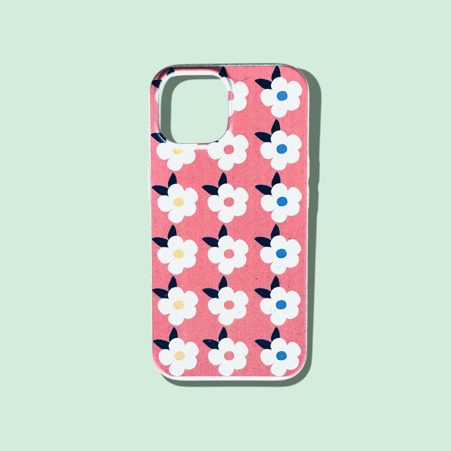 Retro Floral Eco Friendly Tough Phone Case in Coral Pink - iPhone Samsung - Enamelhappy