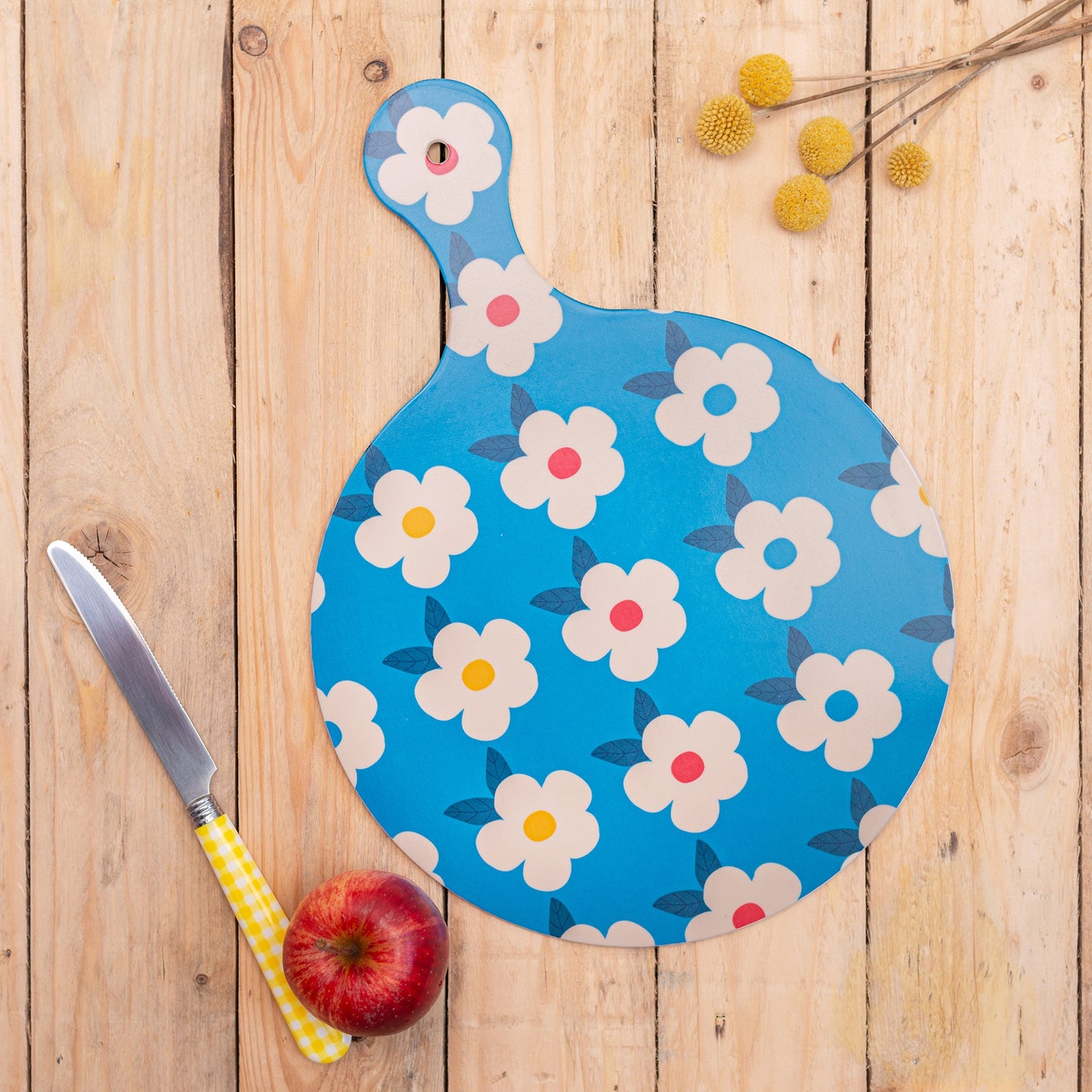 Chopping Board Ocean Blue Retro Floral - Enamelhappy - Enamelhappy