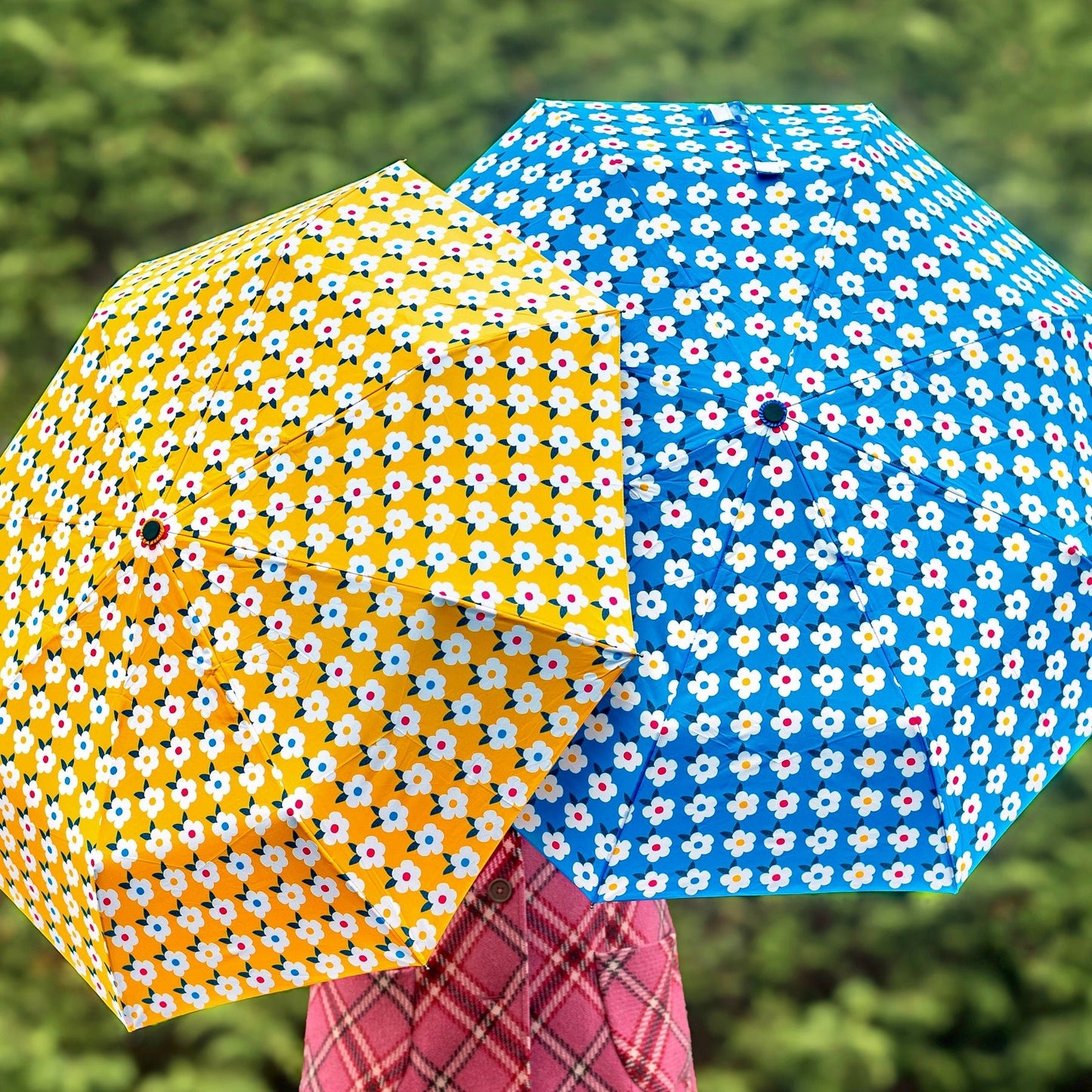 Retro Floral Design Umbrella Honey Yellow - Enamelhappy - Enamelhappy