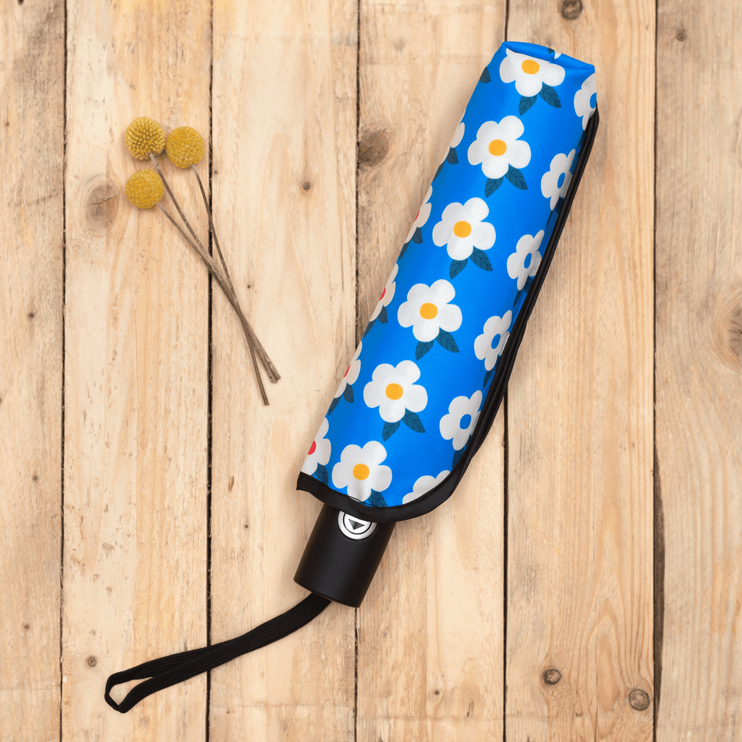 Retro Floral Design Umbrella Ocean Blue - Enamelhappy - Enamelhappy
