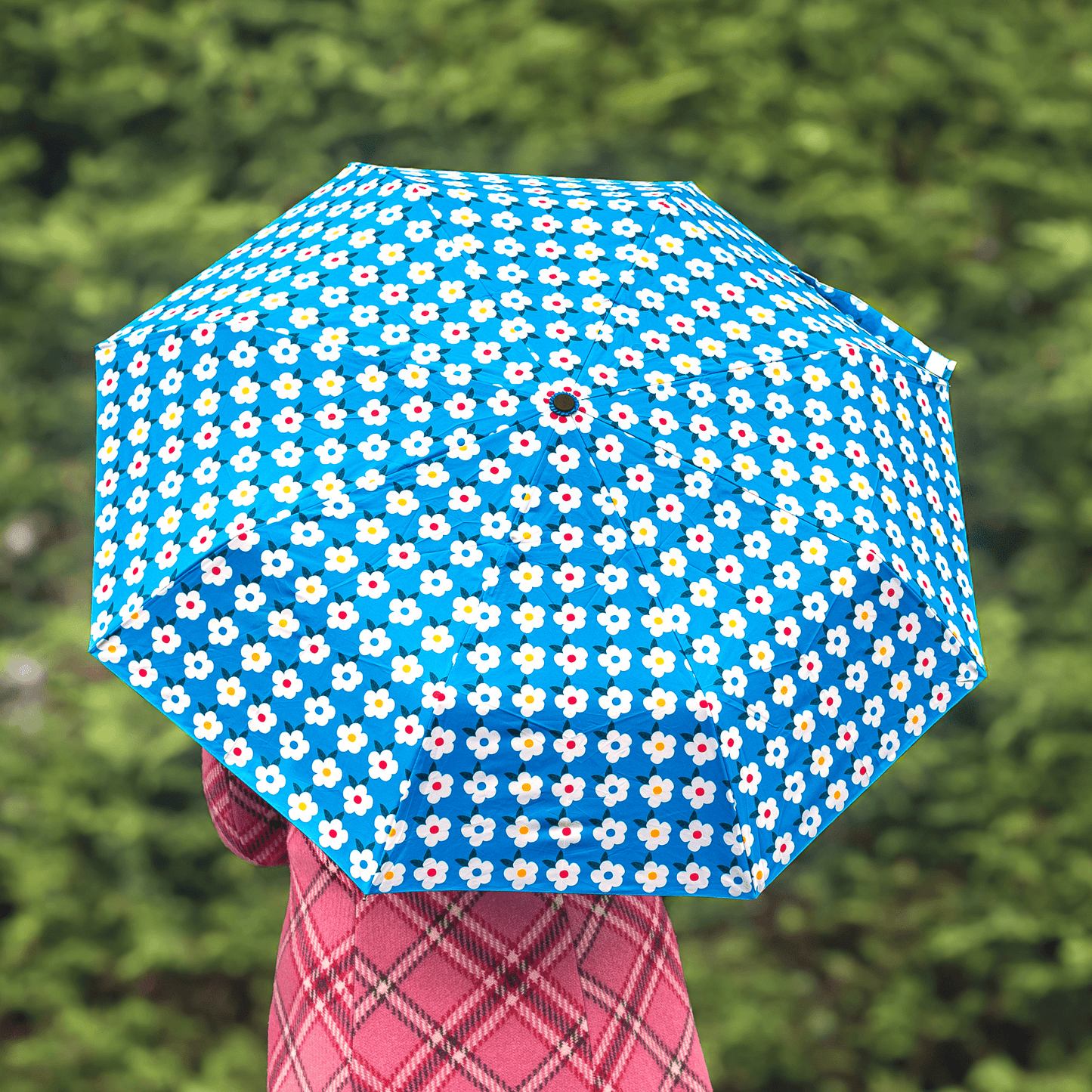 Retro Floral Design Umbrella Ocean Blue - Enamelhappy - Enamelhappy