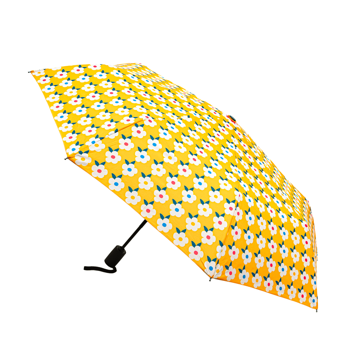 Retro Floral Design Umbrella Honey Yellow - Enamelhappy - Enamelhappy