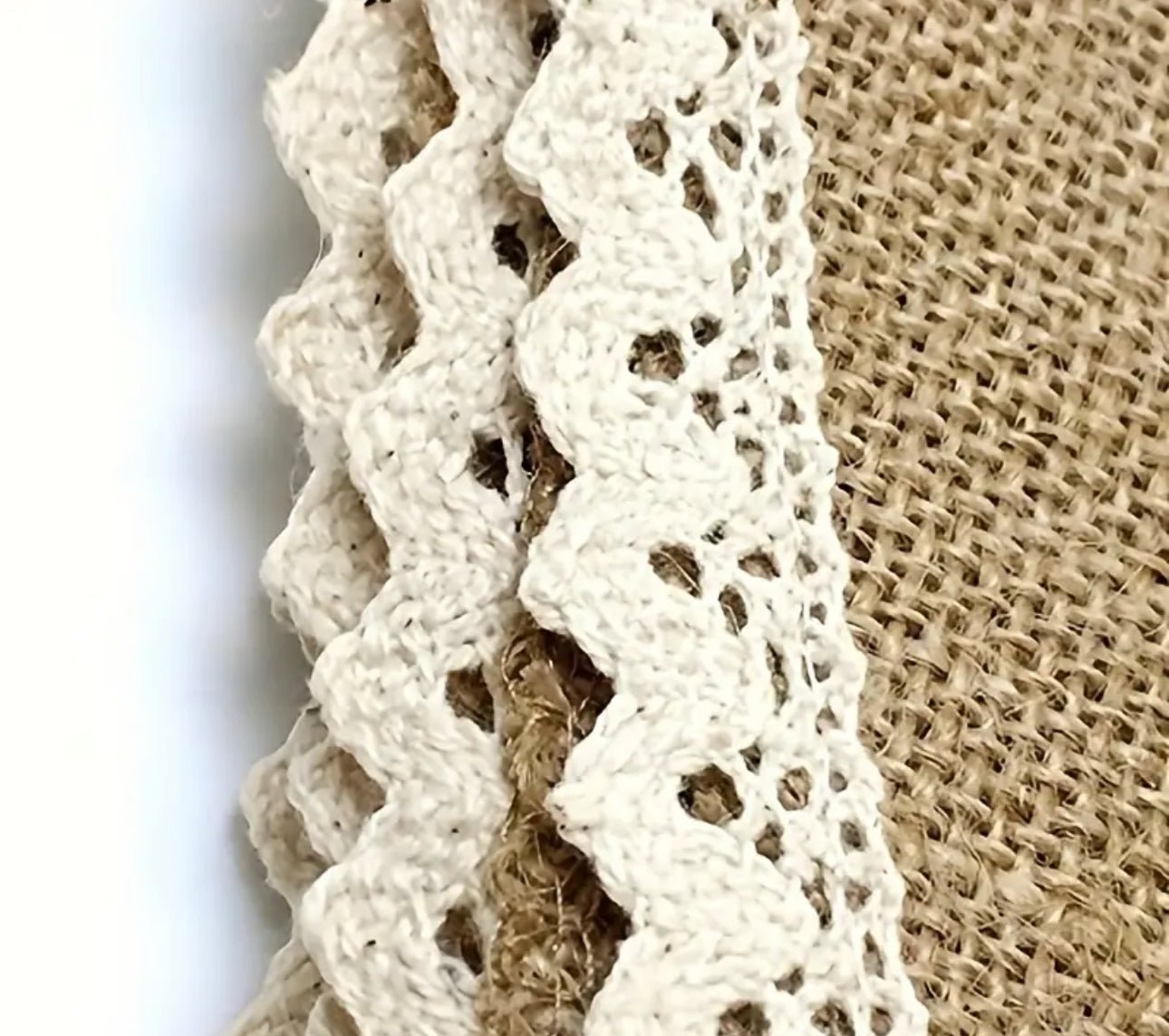 Beautiful Hessian/Jute Lace Bunting - Enamelhappy - Enamelhappy
