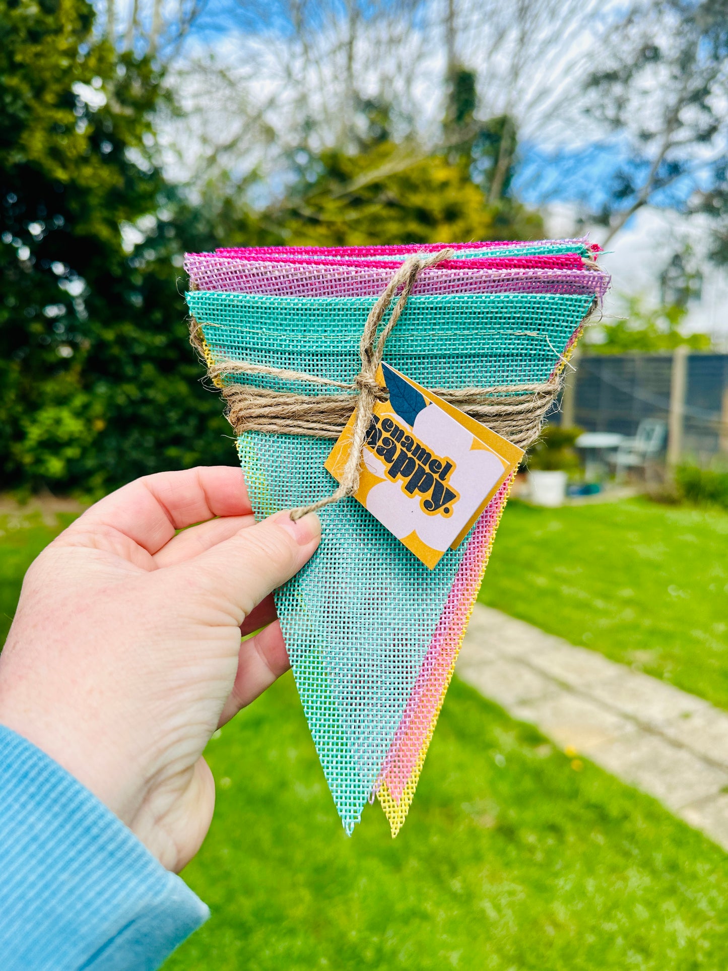 Colourful Pretty Hessian/Jute Bunting - Enamelhappy - Enamelhappy