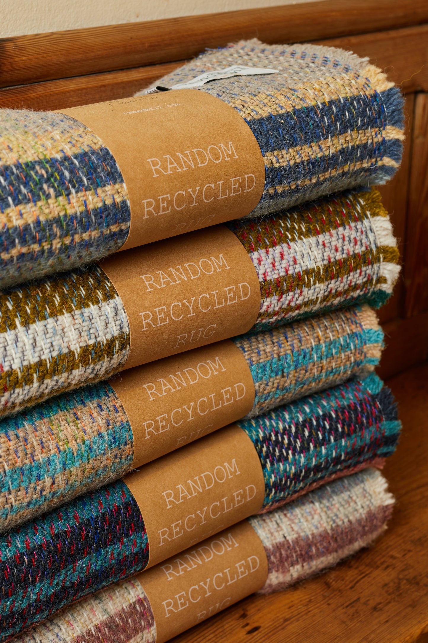 Tweedmill Recycled Wool Rug/Blanket /Throw - Rustic Random Unique Eco Sustainable Multi - Coloured - Enamelhappy