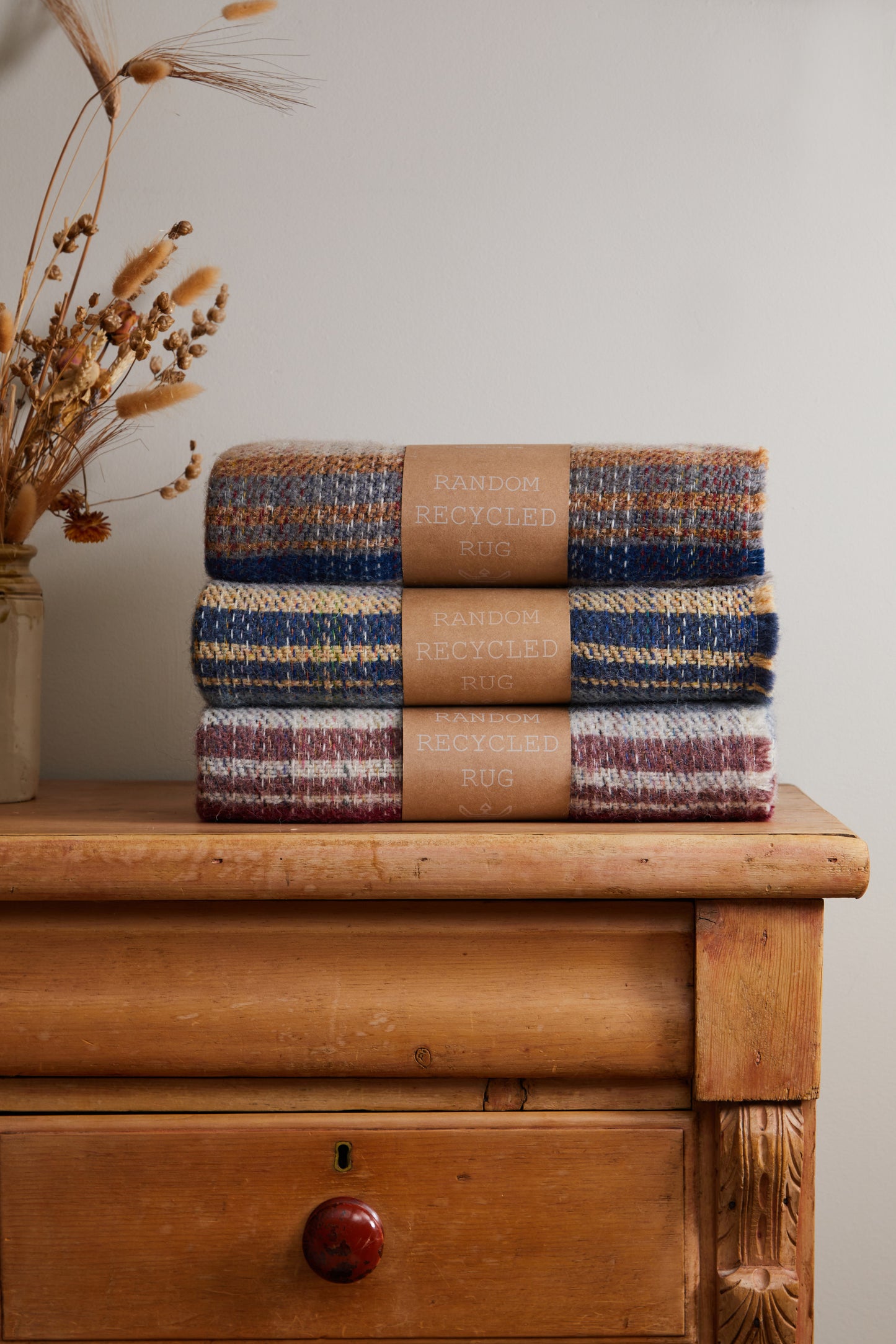 Tweedmill Recycled Wool Rug/Blanket /Throw - Rustic Random Unique Eco Sustainable Multi - Coloured - Enamelhappy