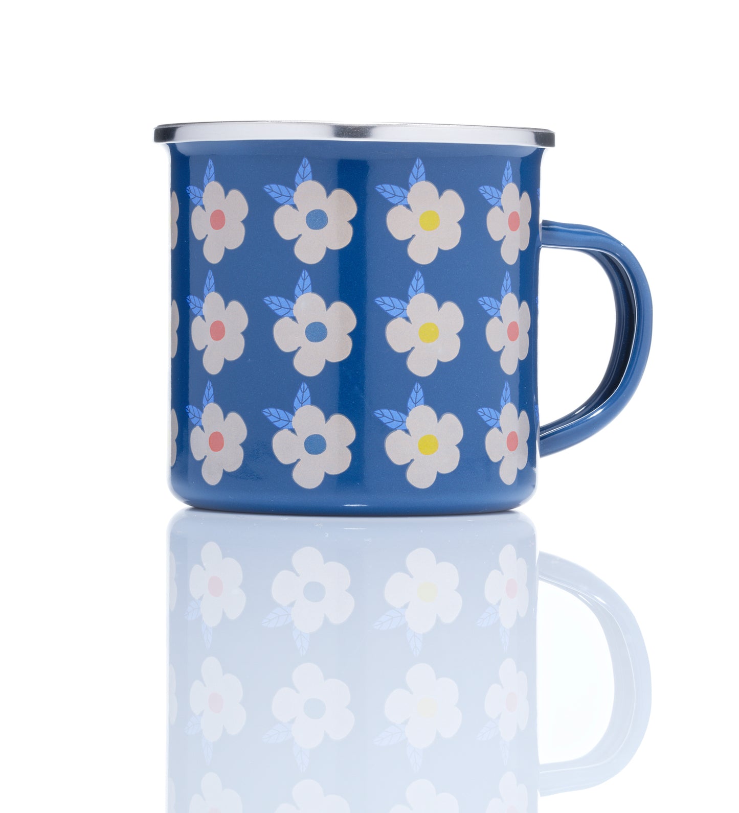 Beautiful Colourful Retro Floral Enamel Mug - Various Colours - Enamelhappy - Enamelhappy