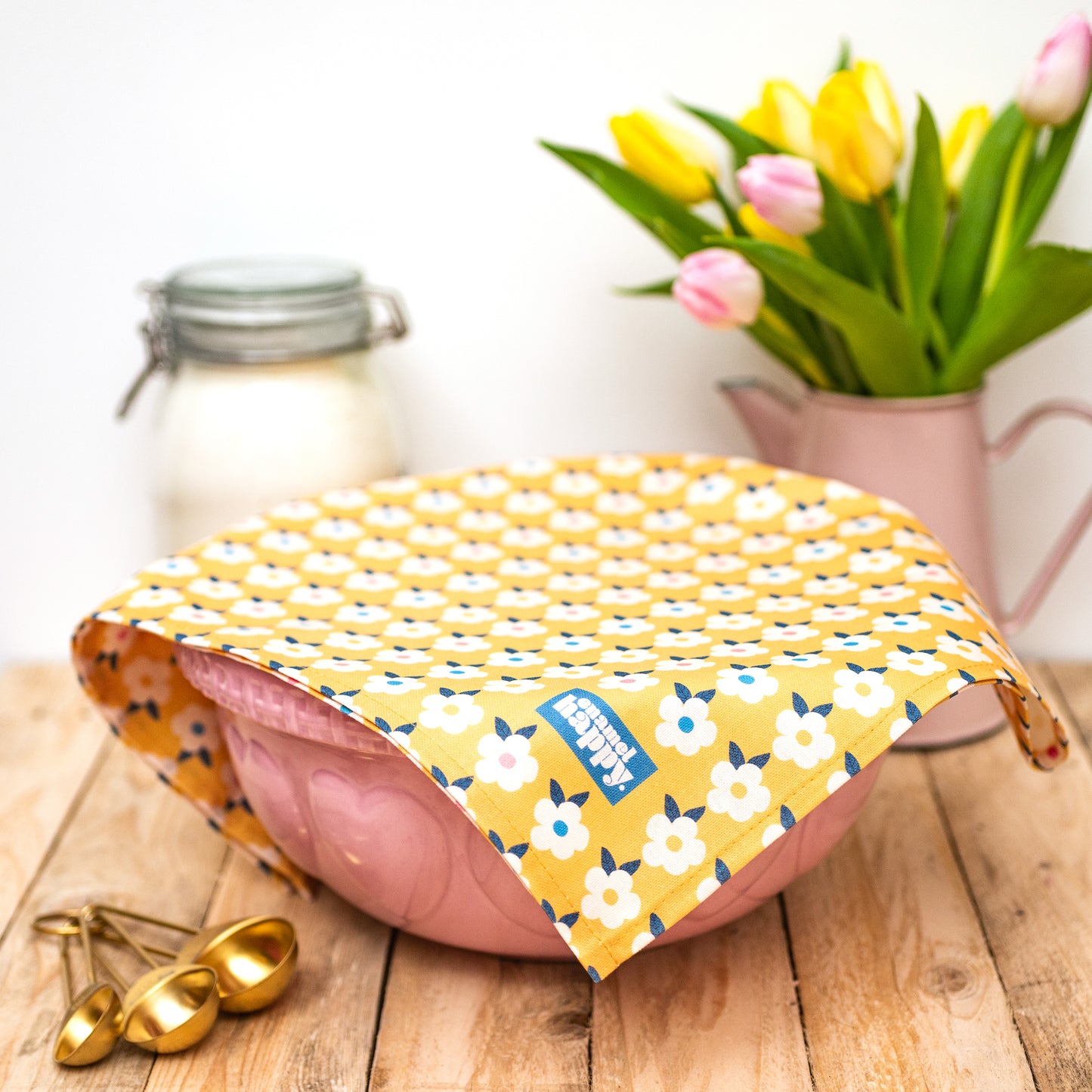 A Pair Colourful Tea Towels Pretty Retro Print - Enamelhappy - Various Colours - Enamelhappy