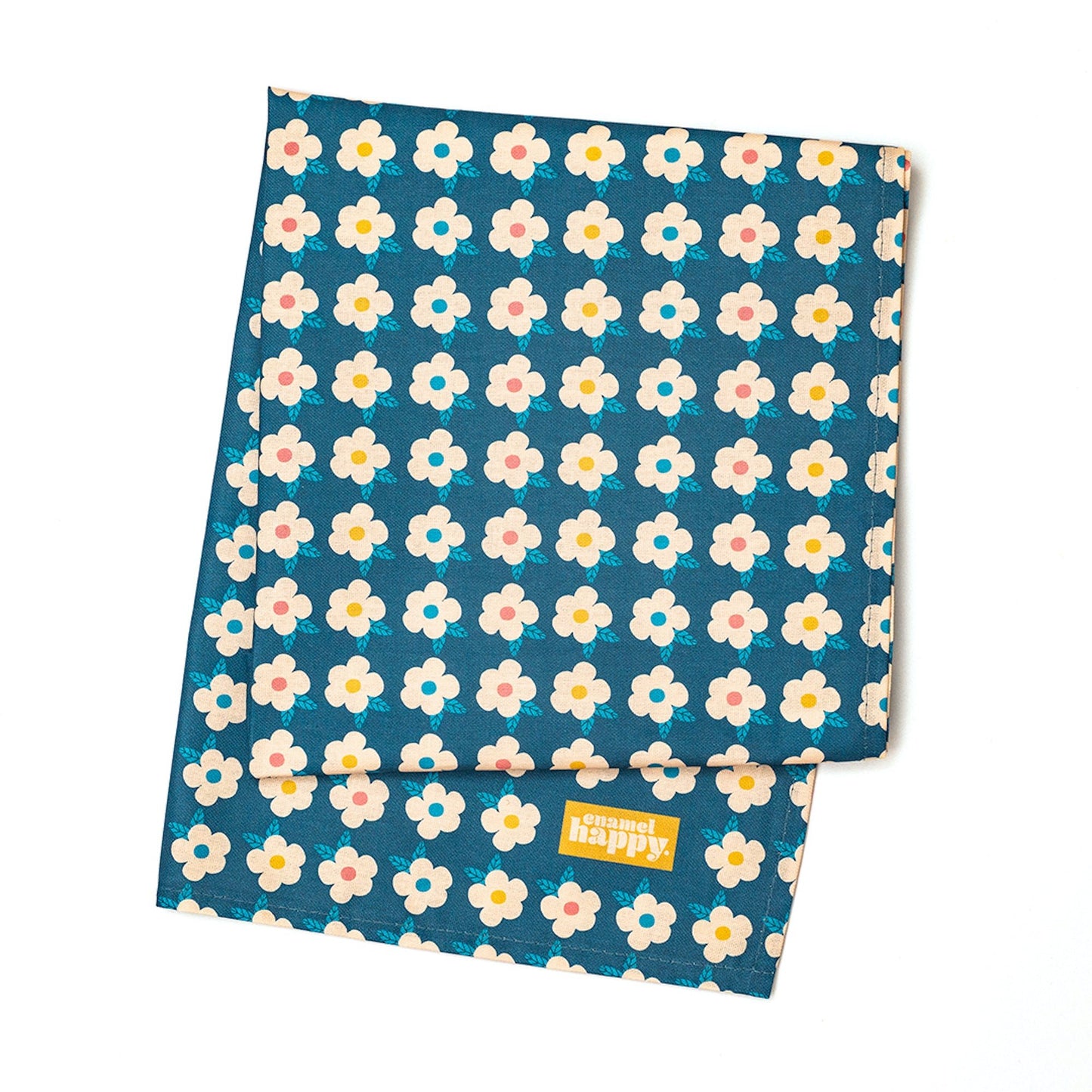 A Pair Colourful Tea Towels Pretty Retro Print - Enamelhappy - Various Colours - Enamelhappy