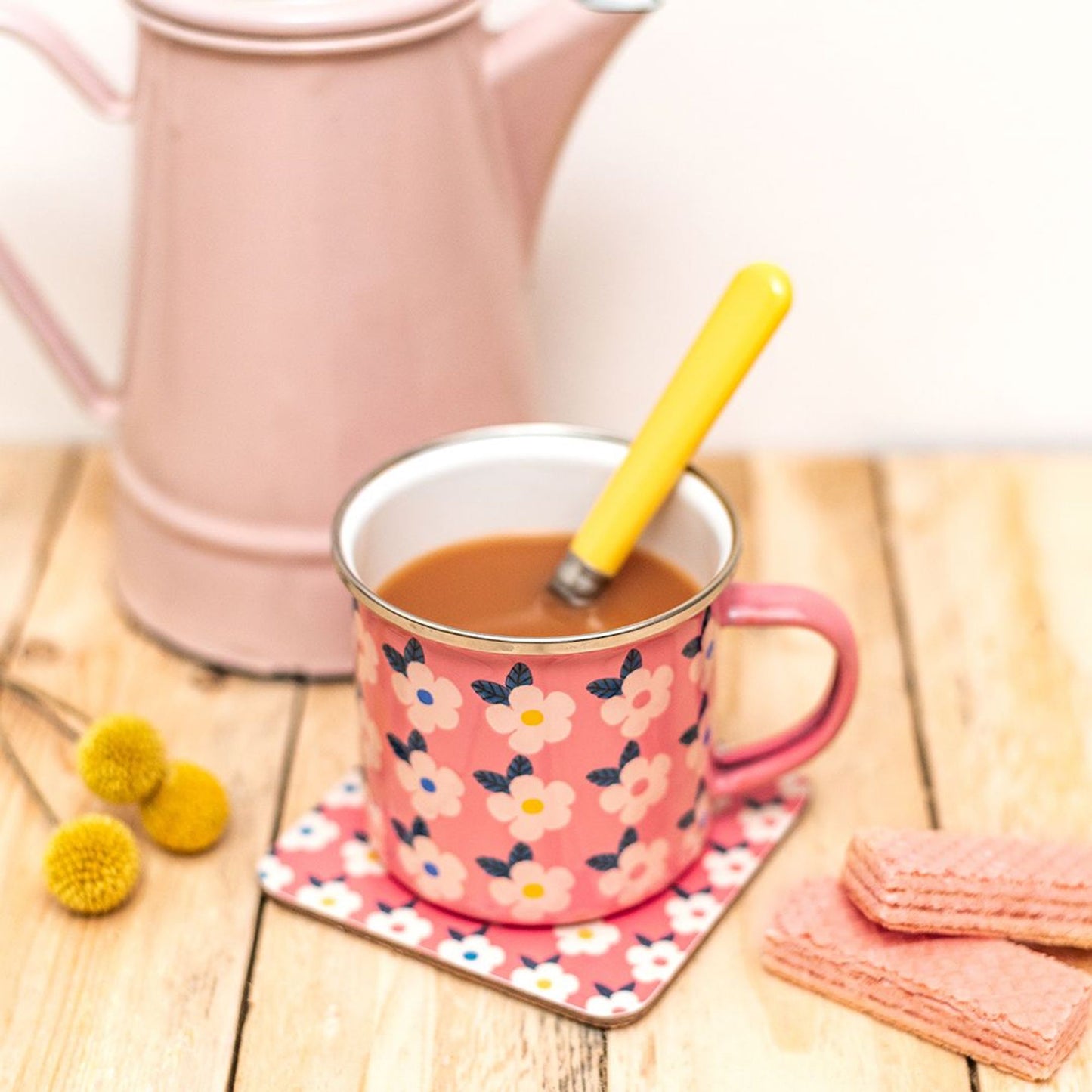 Enamel Mug & Coaster Set - Midnight Navy Blue - Enamelhappy - Enamelhappy