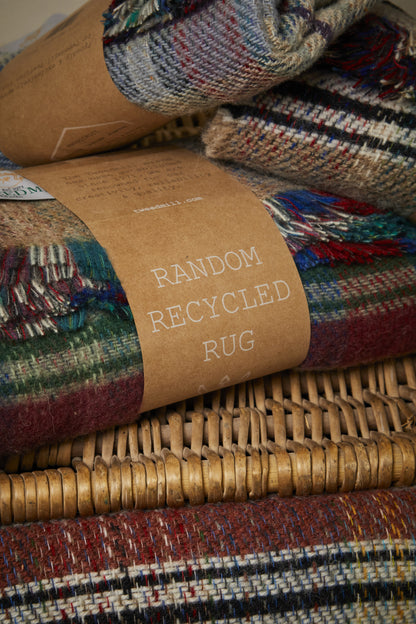 Tweedmill Recycled Wool Rug/Blanket /Throw - Rustic Random Unique Eco Sustainable Multi-Coloured