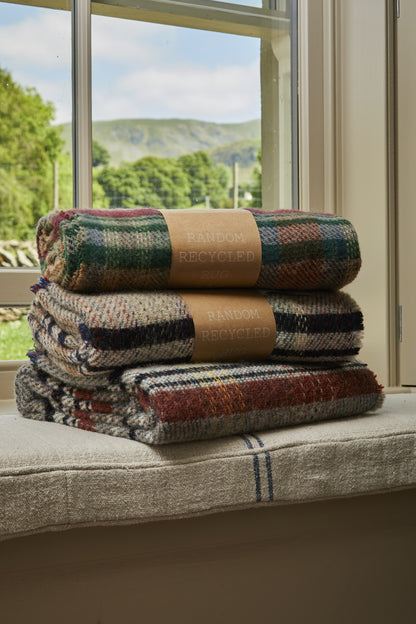 Tweedmill Recycled Wool Rug/Blanket /Throw - Rustic Random Unique Eco Sustainable Multi-Coloured