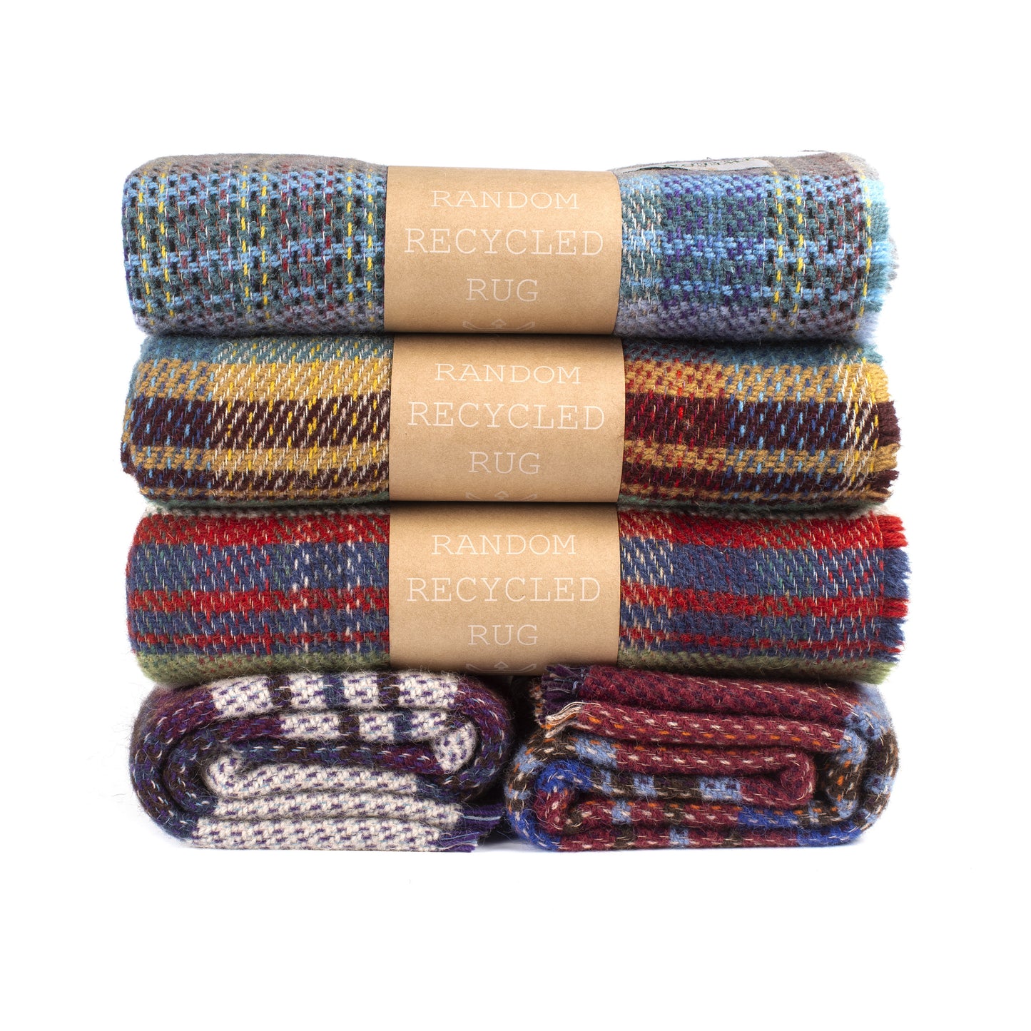 Tweedmill Recycled Wool Rug/Blanket /Throw - Rustic Random Unique Eco Sustainable Multi-Coloured