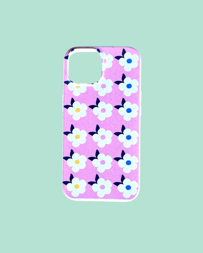 Retro Floral Tough Phone Case in Rose Pink - Google Samsung Iphone - Enamelhappy