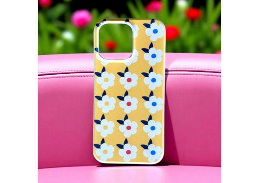 Retro Floral Tough Phone Case in Honey Yellow - Google Samsung Iphone - Enamelhappy