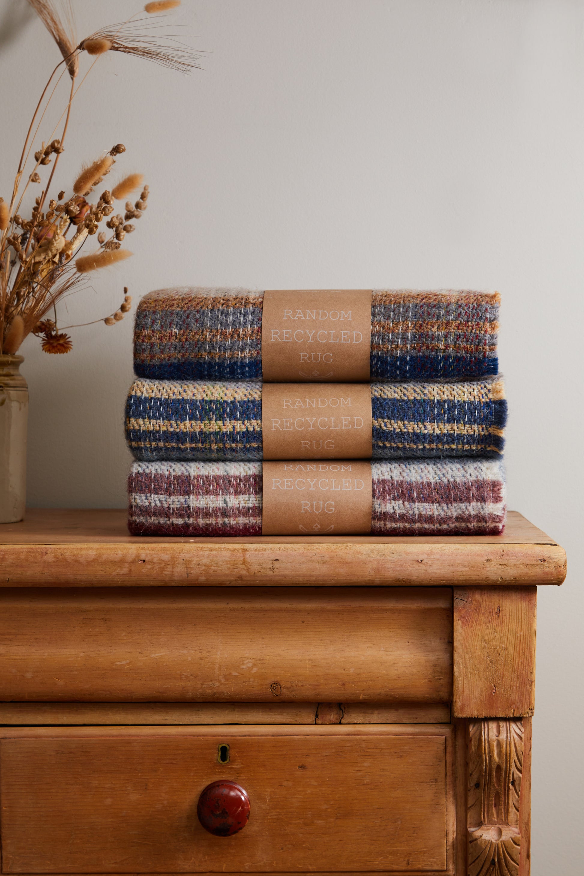 Tweedmill Recycled Wool Rug/Blanket /Throw - Rustic Random Unique Eco Sustainable Multi - Coloured - Enamelhappy