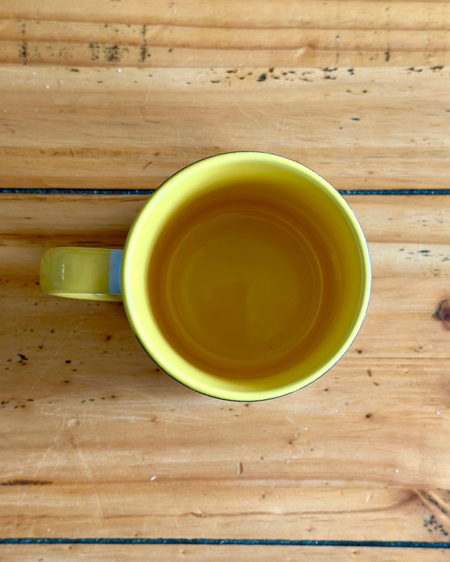 Retro Floral 11oz Ceramic Mug - Midnight Navy with Yellow.