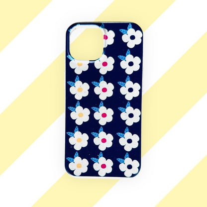 Retro Floral Tough Phone Case in Midnight Navy - Google Samsung Iphone - Enamelhappy