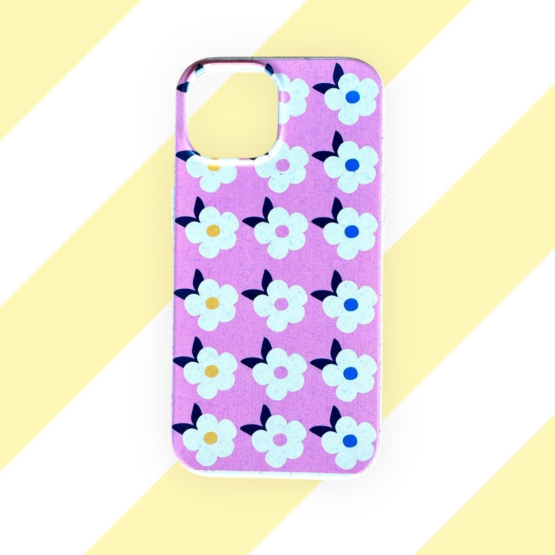 Retro Floral Eco Friendly Tough Phone Case in Rose Pink iPhone Samsung - Enamelhappy