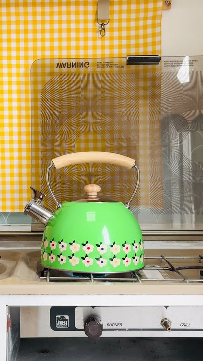 Bouilloire sifflante 2,5 L en acier inoxydable jaune miel - Emailhappy