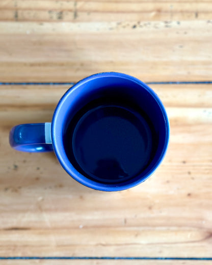 Retro Floral 11oz Ceramic Mug - Honey Yellow with Purple