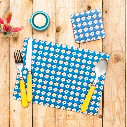 Set Of Four Colourful Retro Floral Placemats - With Options - Enamelhappy