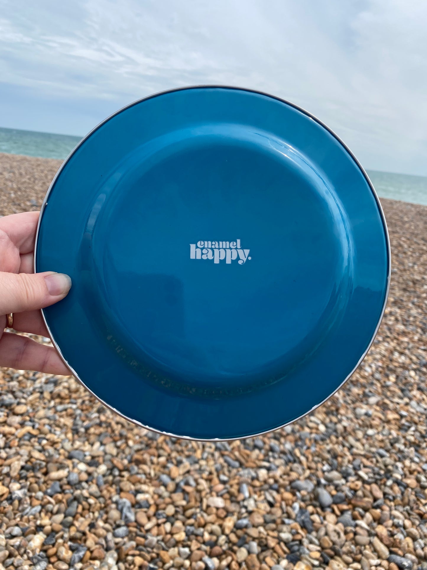 Set for Four Enamel Plates & Mugs Pretty Colourful Enamelware - Enamelhappy